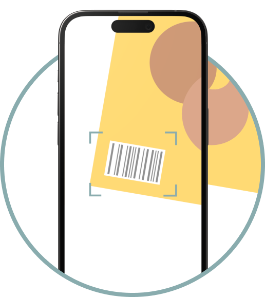 iPhone scanning a barcode for gluten